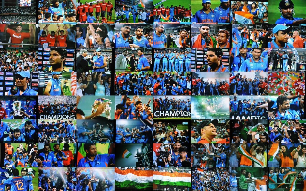 Team India 2025 with cricket legends – full squad photo collage