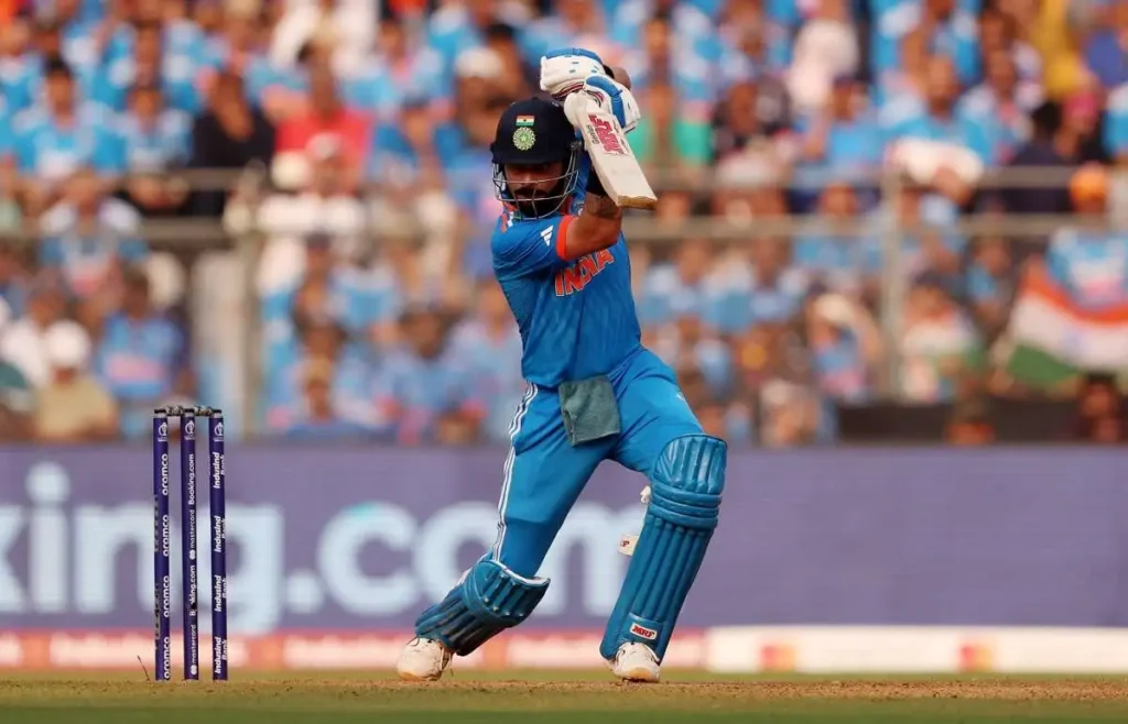 Virat Kohli swinging MRF bat in World Cup 2023