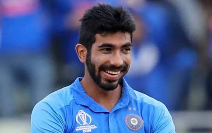  Jasprit Bumrah in Indian jersey with a smile before match